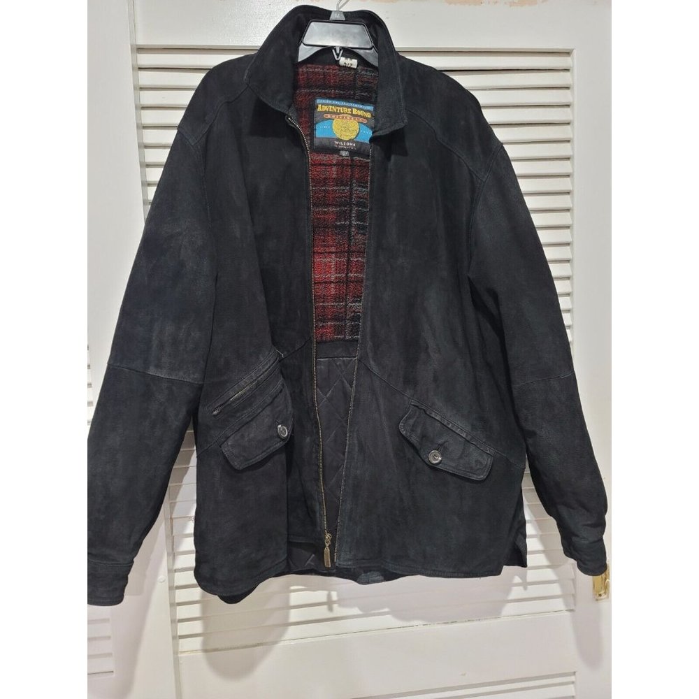Wilson Adventure Bound Originals Leather Jacket XL Mens Vintage Lined zip up